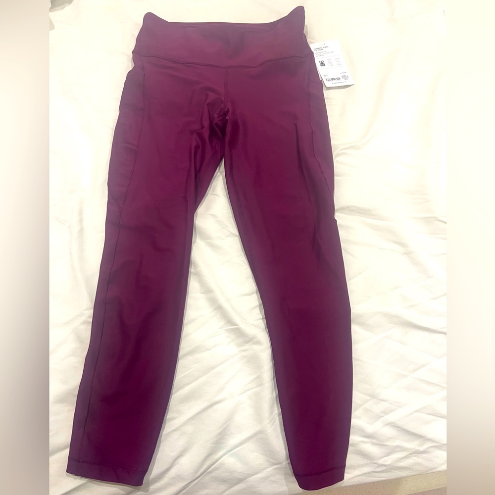 Athleta Interval Stash High Rise 7/8 Legging - wild plum NWT